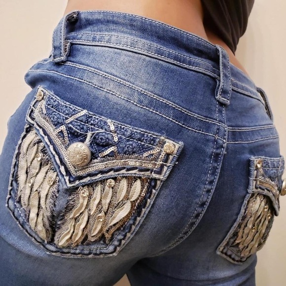 Y2k rhinestones grunge jeans - Picture 1 of 7
